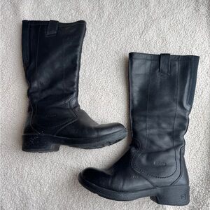Keen Tyretread Black Leather Tall Boots